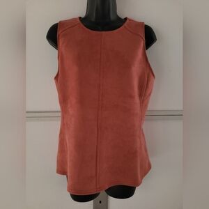 Ann Taylor Womens S Faux Suede Shell Top Raspberry Blush